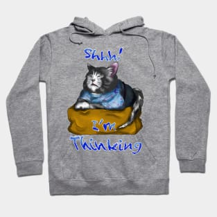 wise cat thinking Hoodie